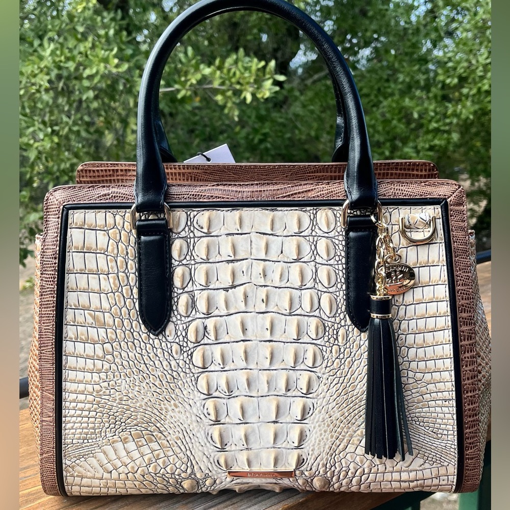 NWT Brahmin TIMELESS TAUPE SKIEN Small Finley